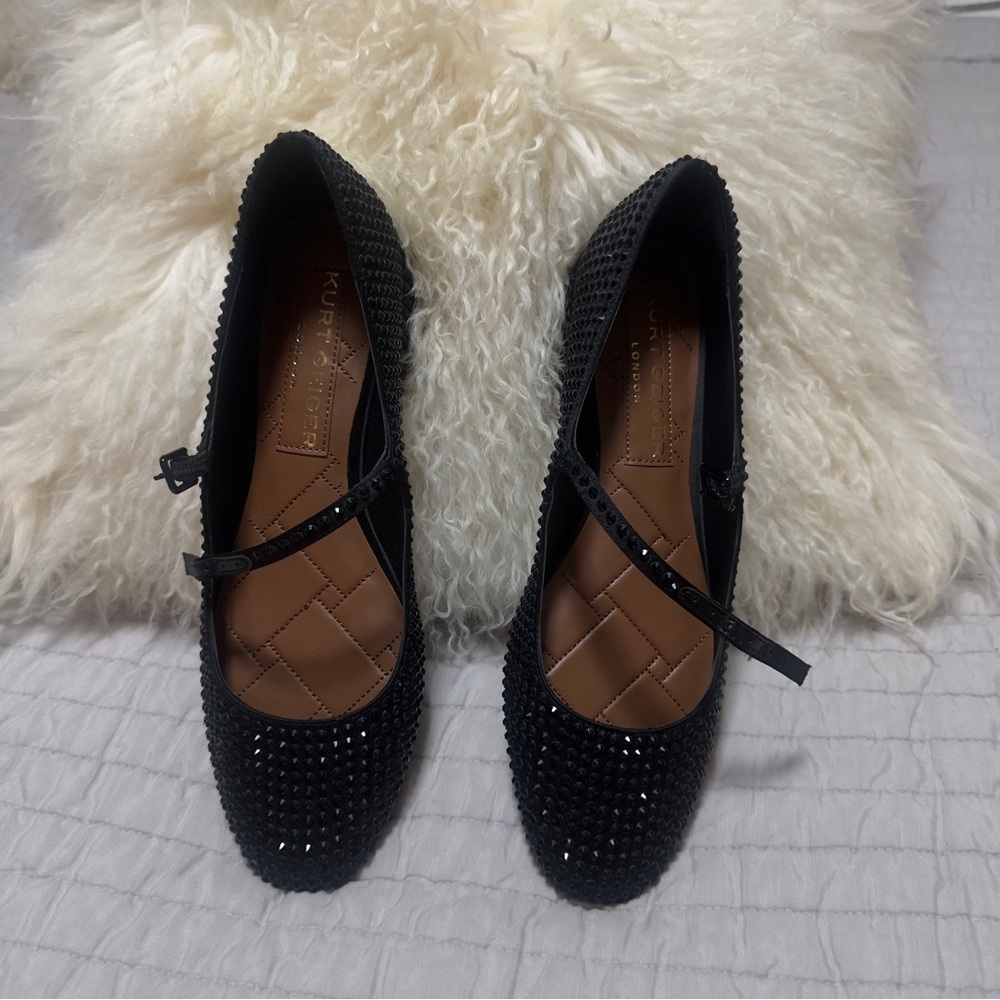 ✨ RARE & SOLD OUT ✨ Kurt Geiger Mayfair Crystal Mary Jane Flats - Black Sz 39 - Picture 6 of 6